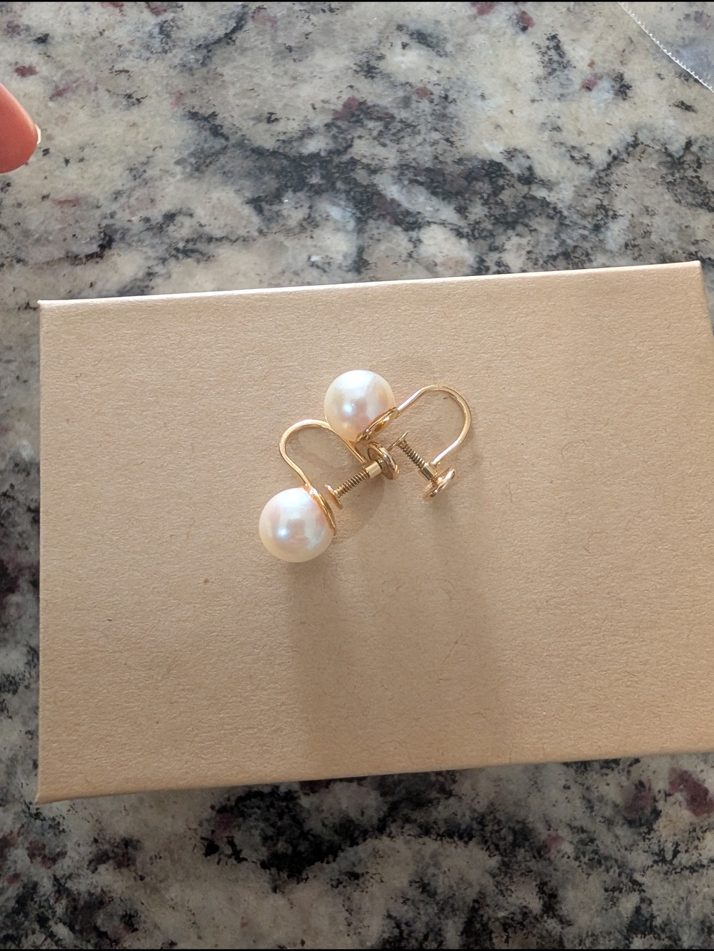 Vintage 14k Gold Pearl Screw-Back Earrings - Women Jewelry